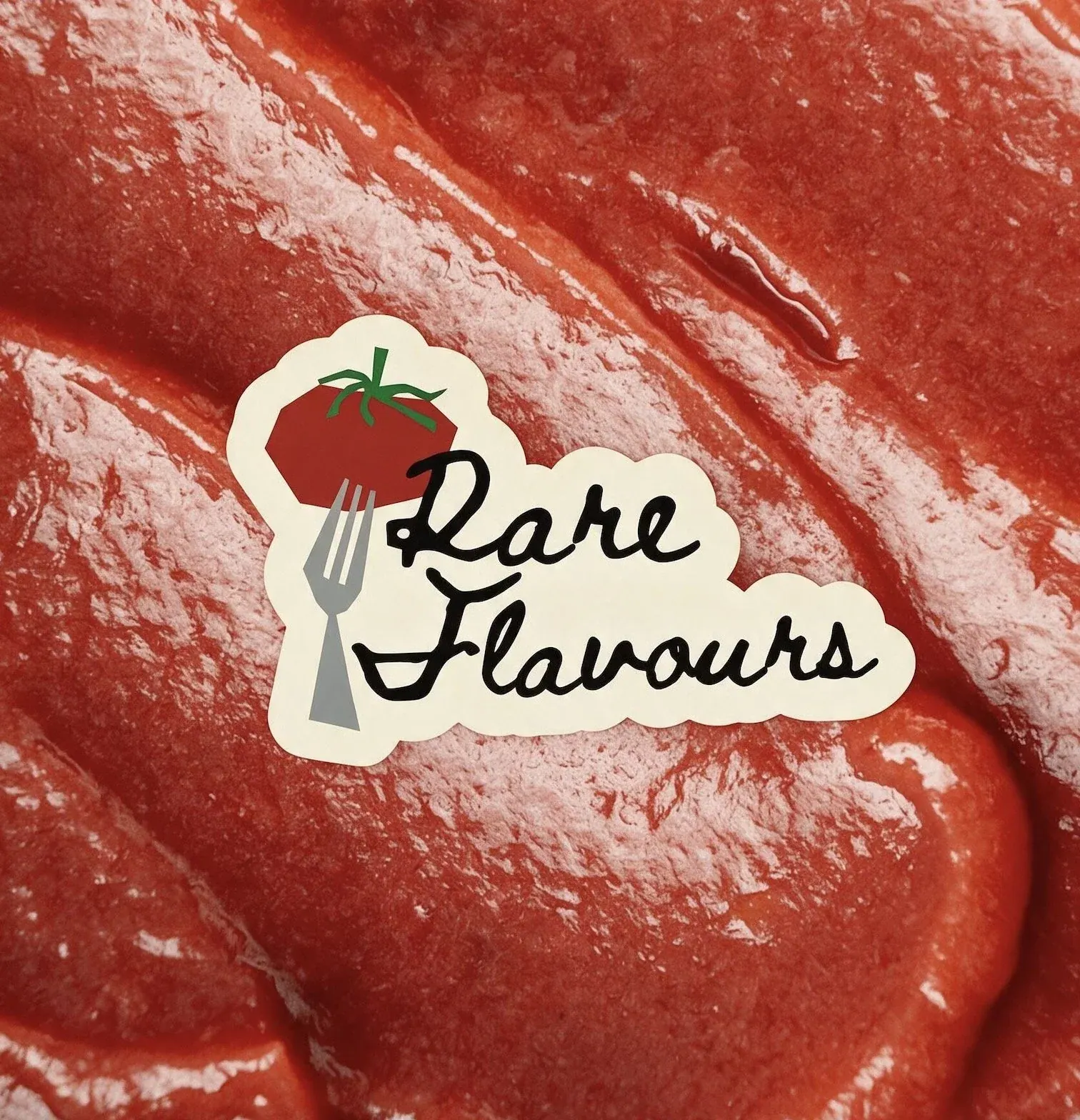 Rare Flavours sticker on sauce, brand identity by CL42ITY