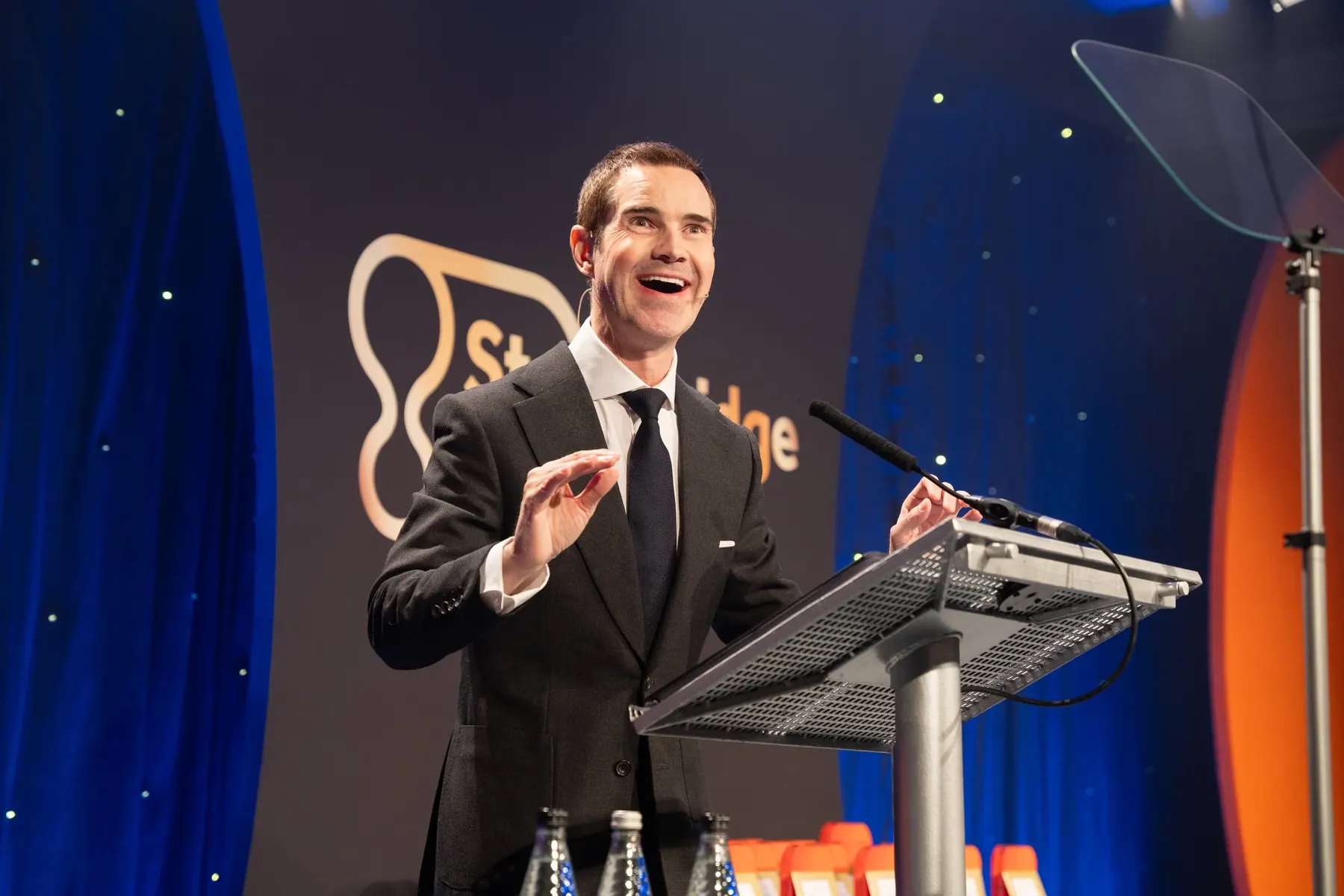 Jimmy Carr hosting the Stonebridge National Conference awards at the Hilton Birmingham, with stage design and photography by CL42ITY